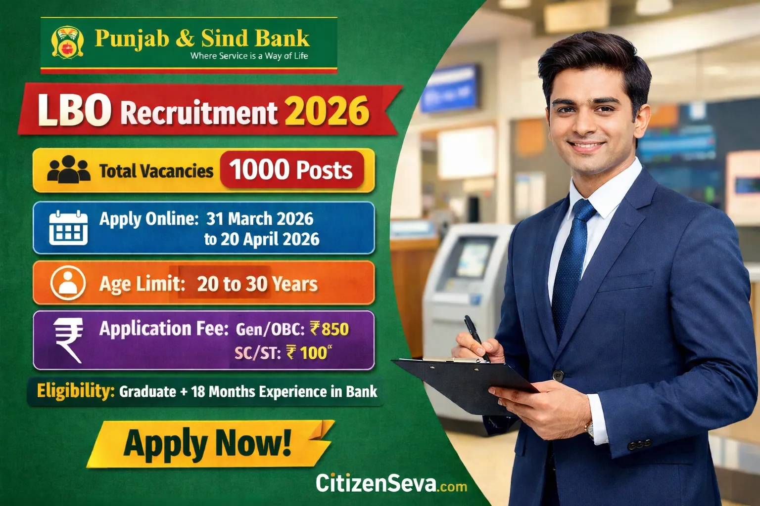 Punjab and Sind Bank LBO Recruitment 2026