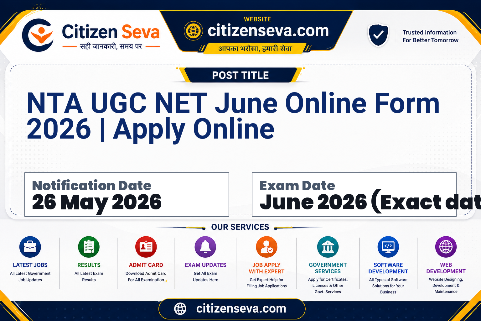 NTA UGC NET June Online Form 2026 | Apply Online