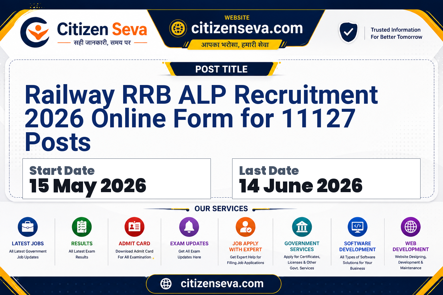 Railway RRB ALP Recruitment 2026 Online Form