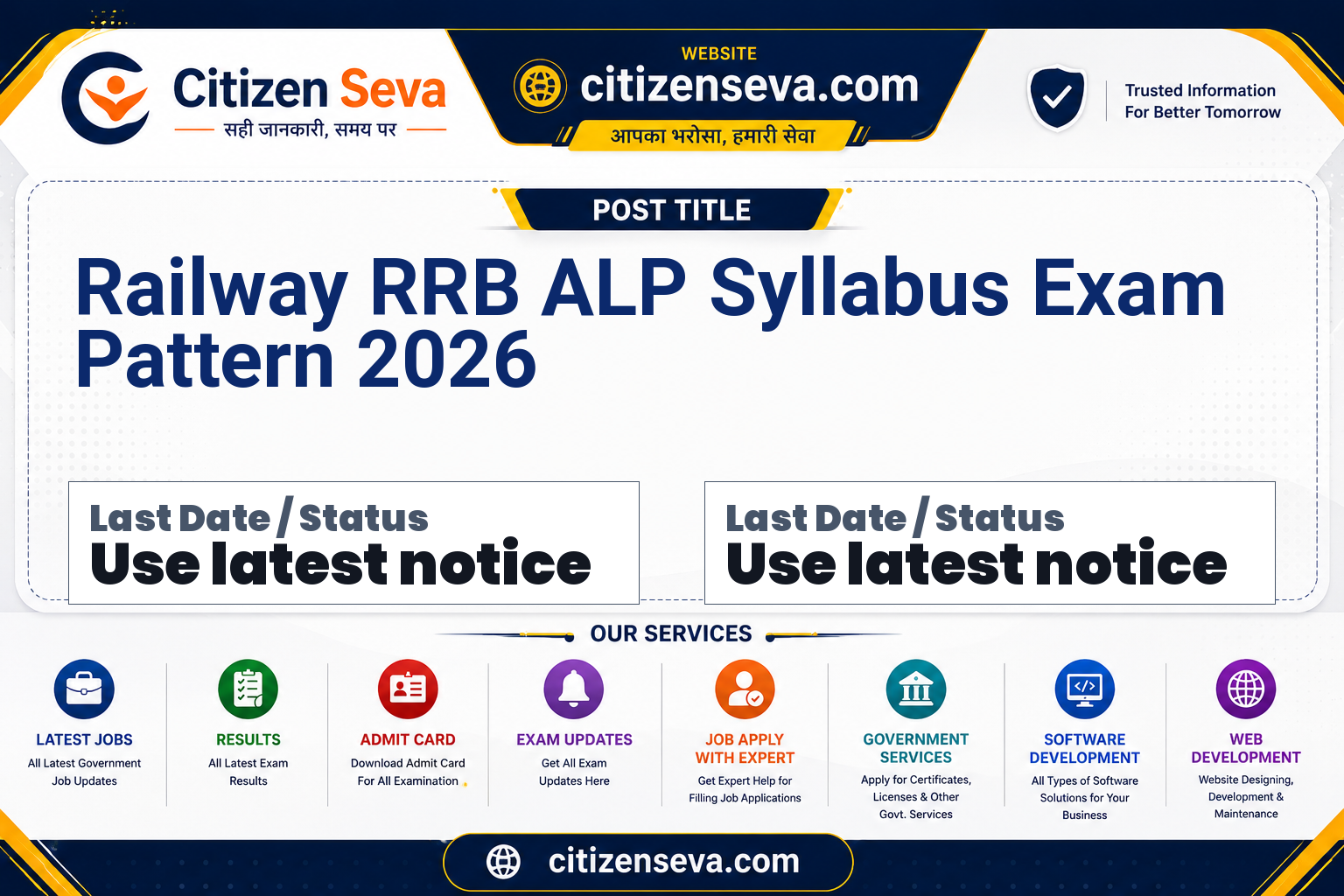 Railway RRB ALP Syllabus Exam Pattern 2026