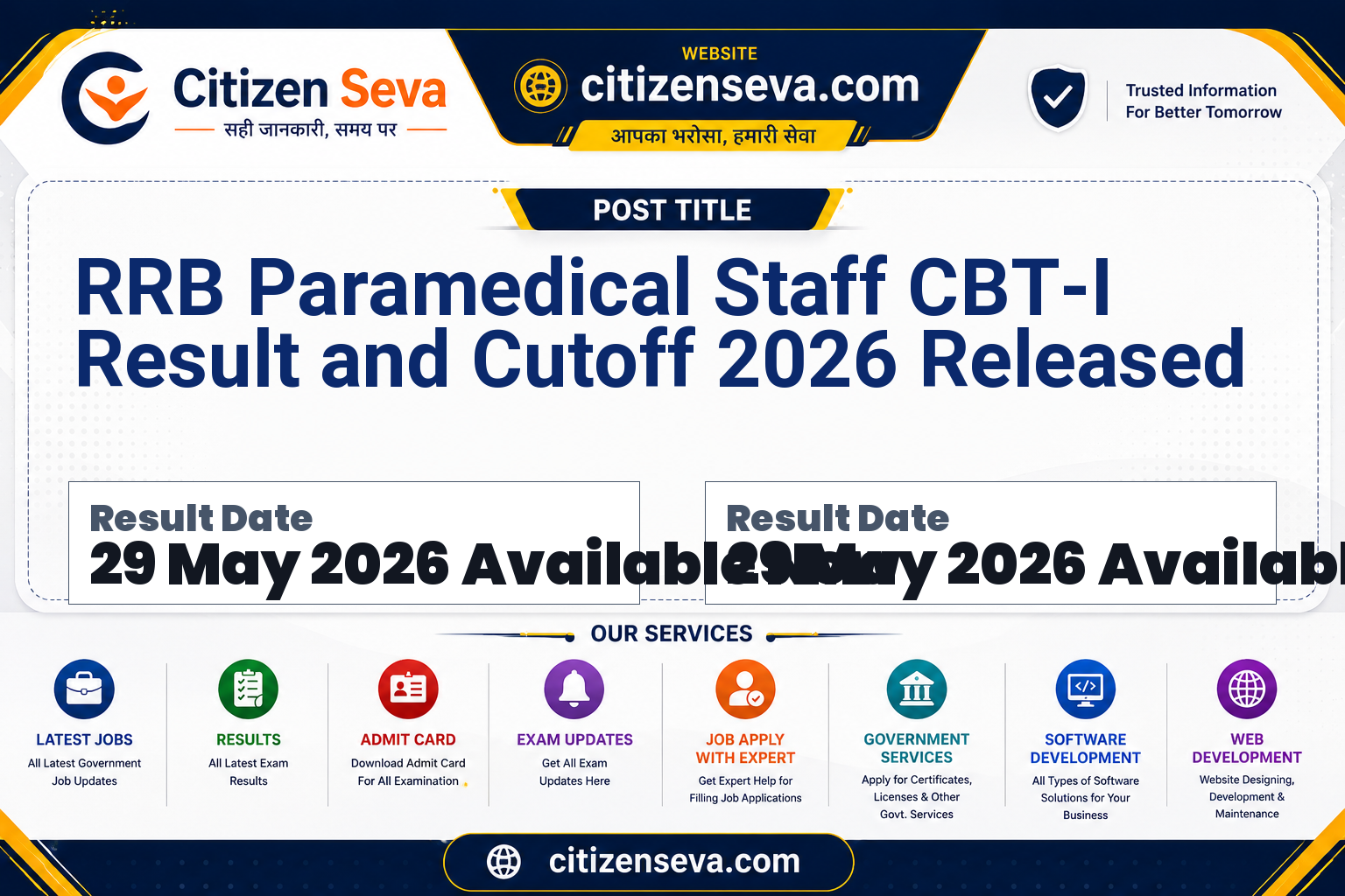 RRB Paramedical Staff CBT-I Result 2026