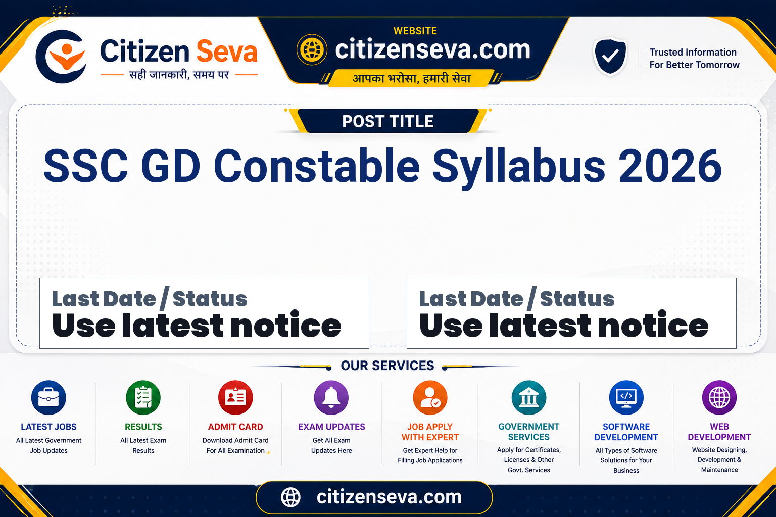 SSC GD Constable Syllabus 2026
