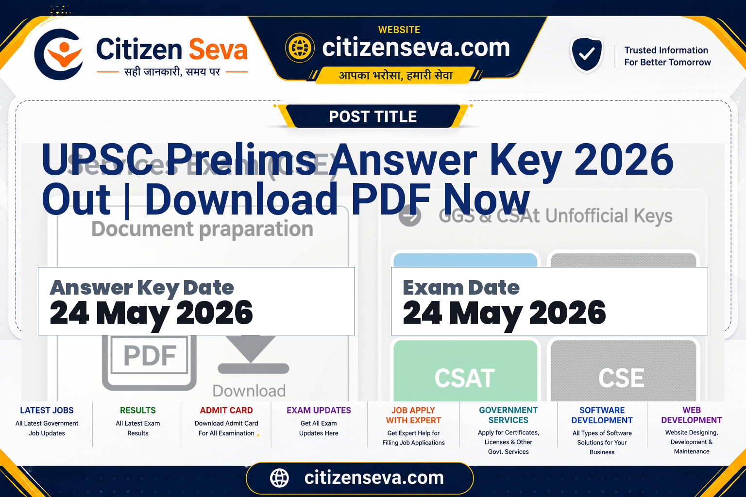UPSC Prelims Answer Key 2026