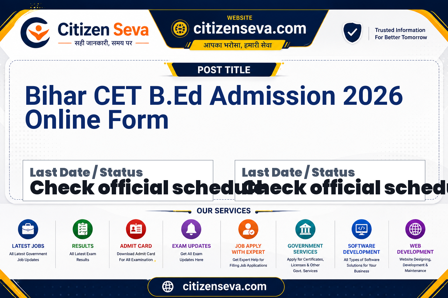Bihar CET B.Ed Admission 2026 Online Form