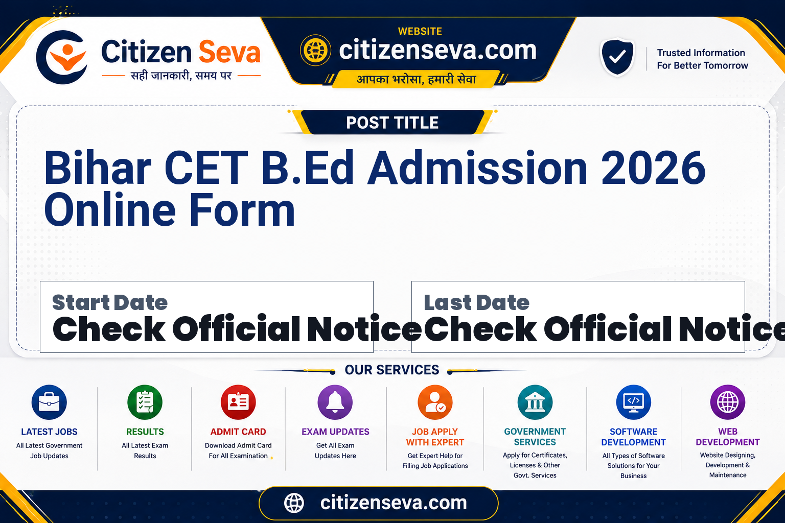 Bihar CET B.Ed Admission 2026