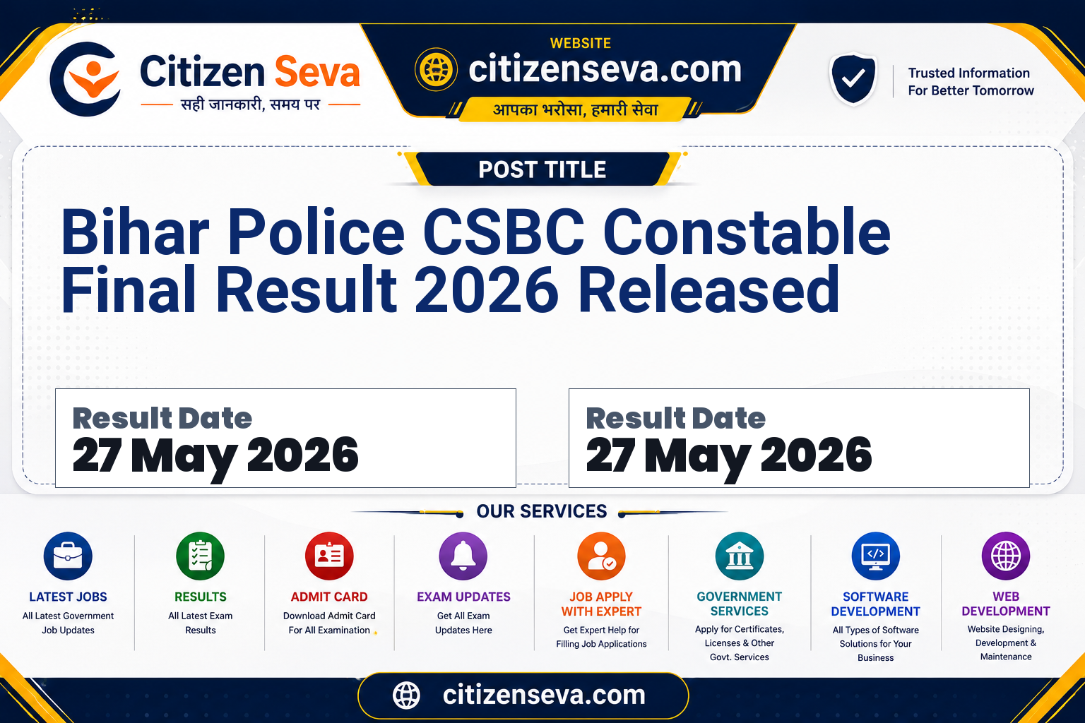 Bihar Police CSBC Constable Final Result 2026