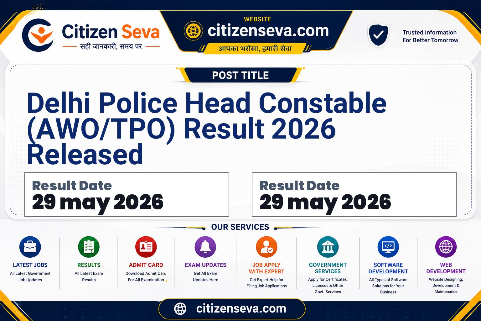 Delhi Police HC AWO TPO Result 2026