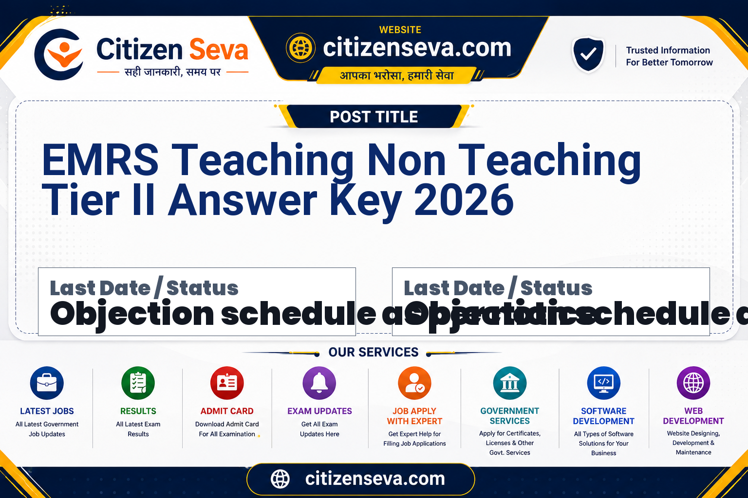 EMRS Teaching Non Teaching Tier II Answer Key 2026