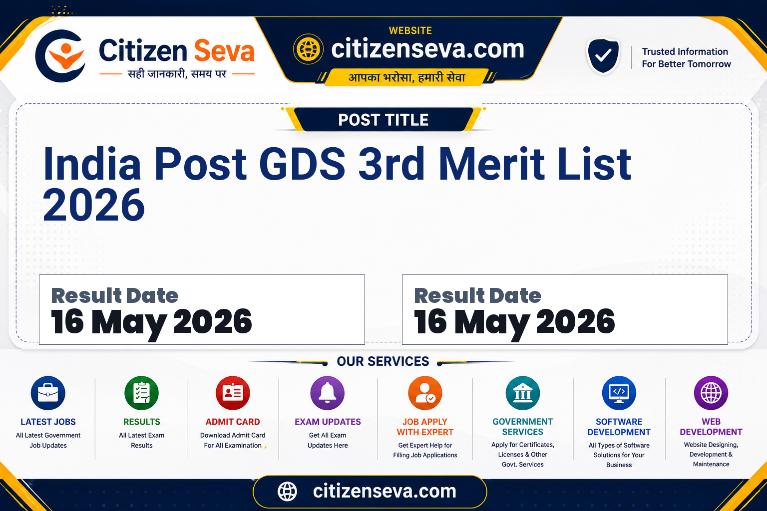 India Post GDS 3rd Merit List 2026