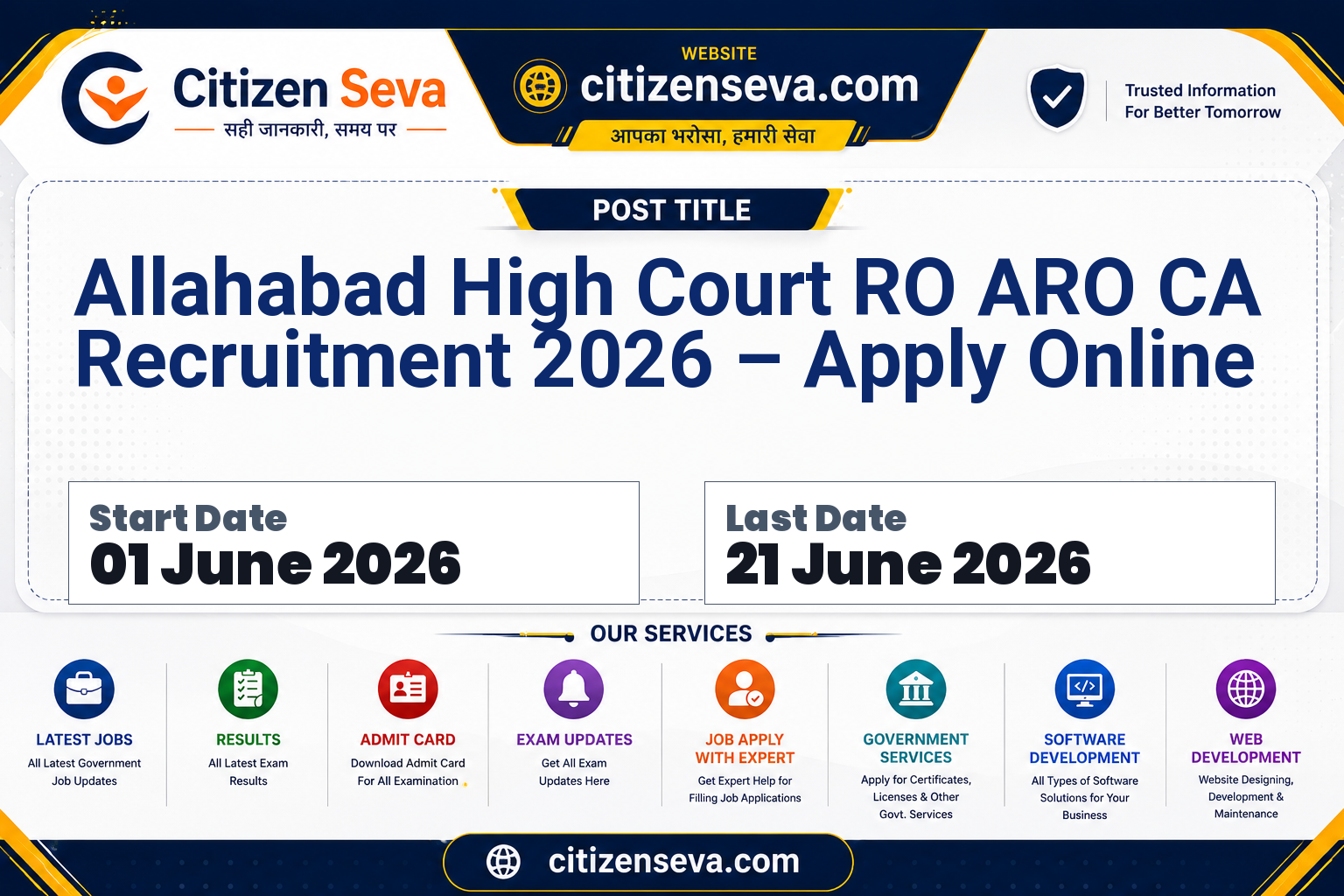 Allahabad High Court RO ARO CA Recruitment 2026