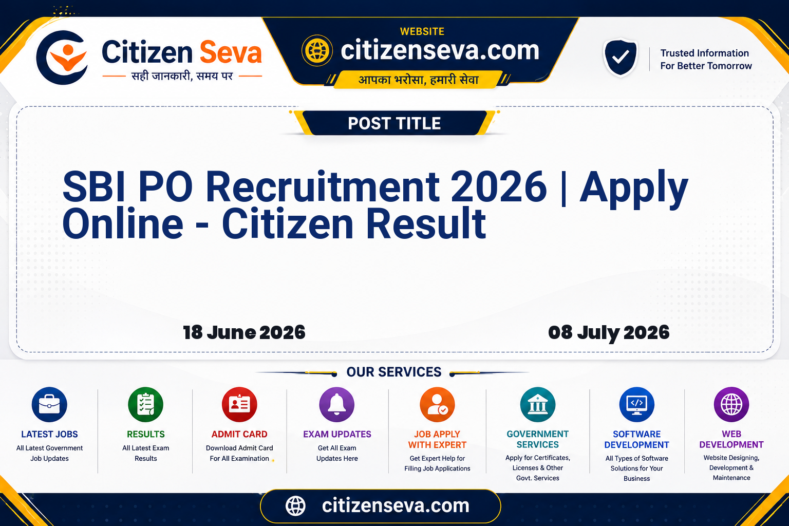 SBI PO Recruitment 2026 | Apply Online - Citizen Seva