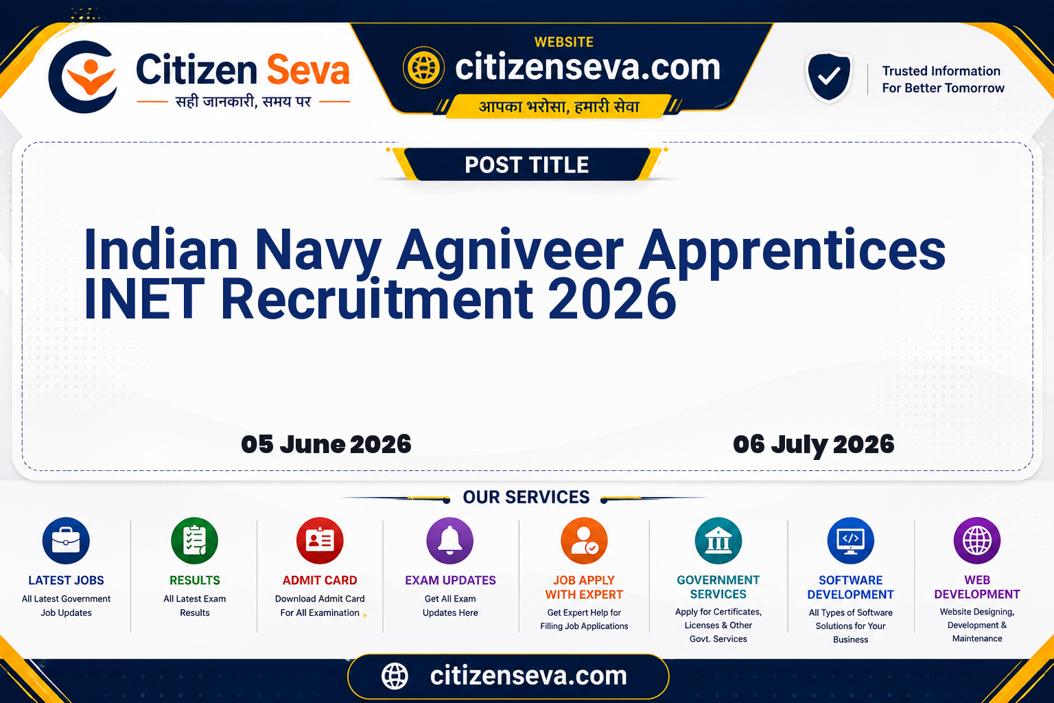 Indian Navy Agniveer Apprentices INET Recruitment 2026